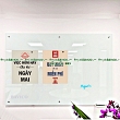 Tempered magnetic glass panel 5 cups pressed pp milky white KT: 80x120cm